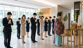 社内祈願の様子